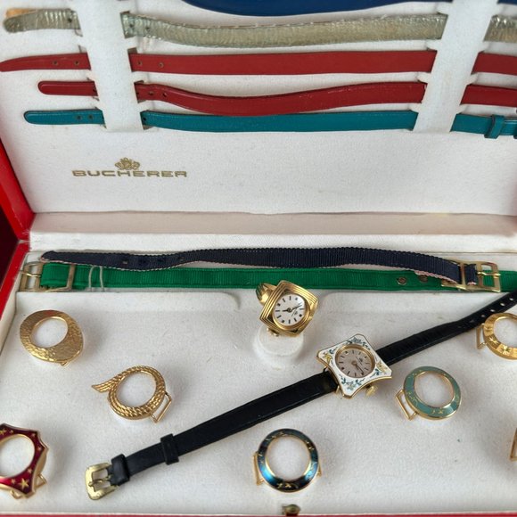 Vintage Swiss Bucherer Windup Ladies Ring and Watch with Interchangeable Bezels - Picture 6 of 8